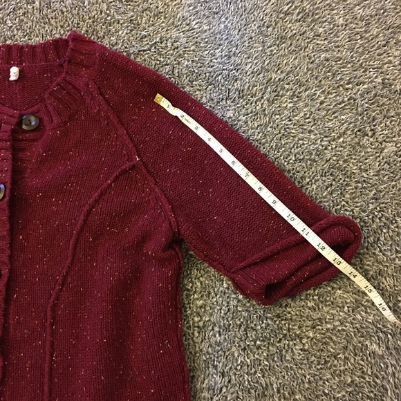 Burgundy sweater | button front - Picture 4 of 8